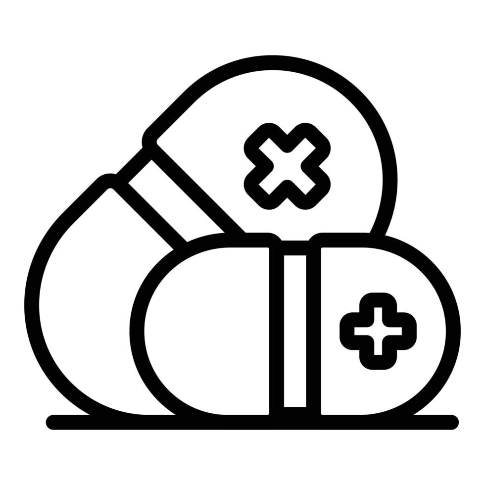 Medical pill icon outline vector. Sport doctor vector