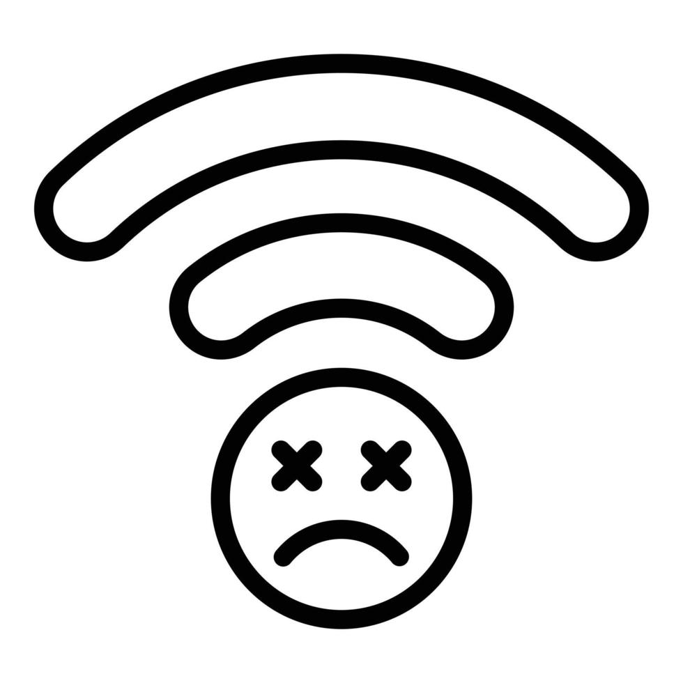 Lost wifi icon outline vector. Internet connection vector