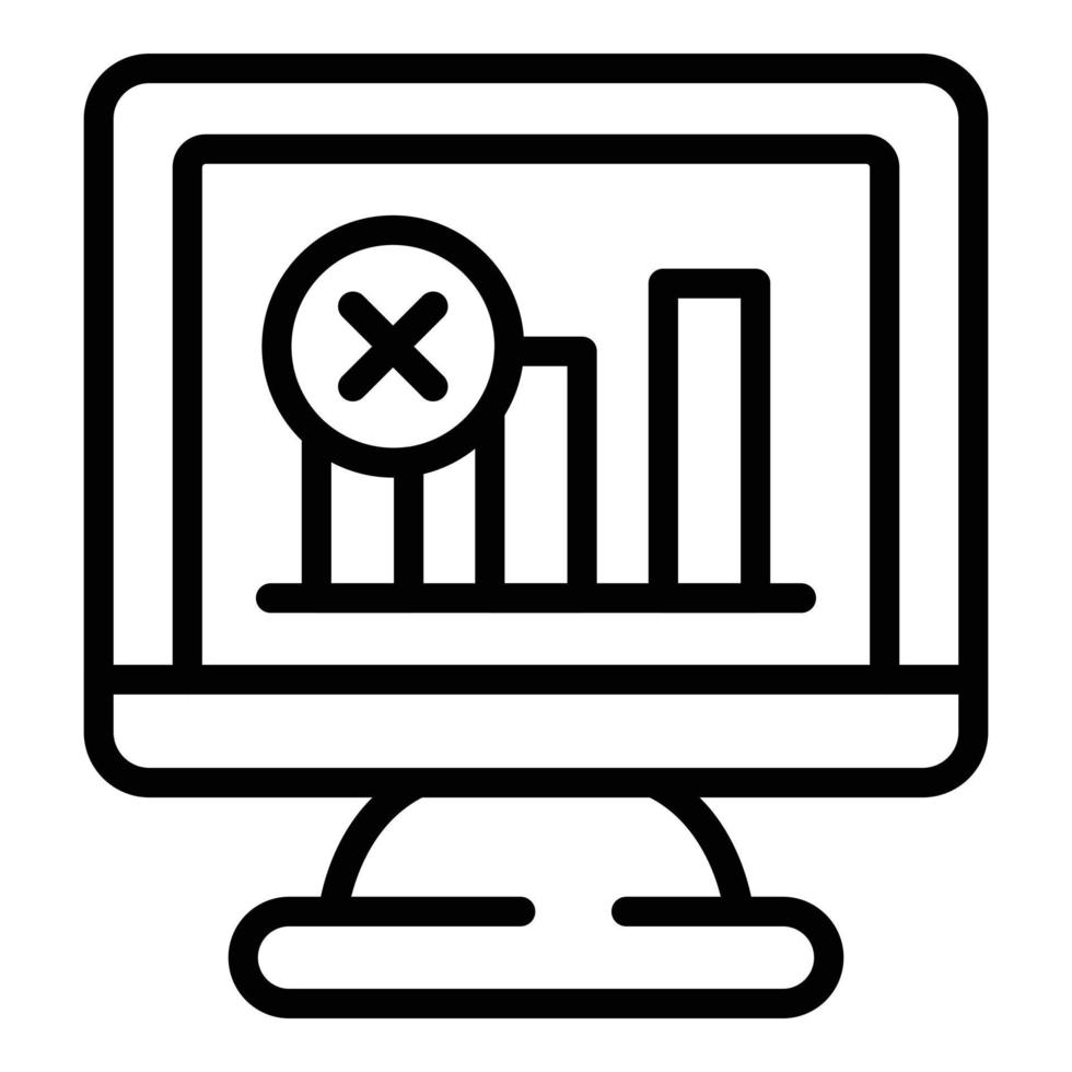 Monitor graph icon outline vector. Plug page vector