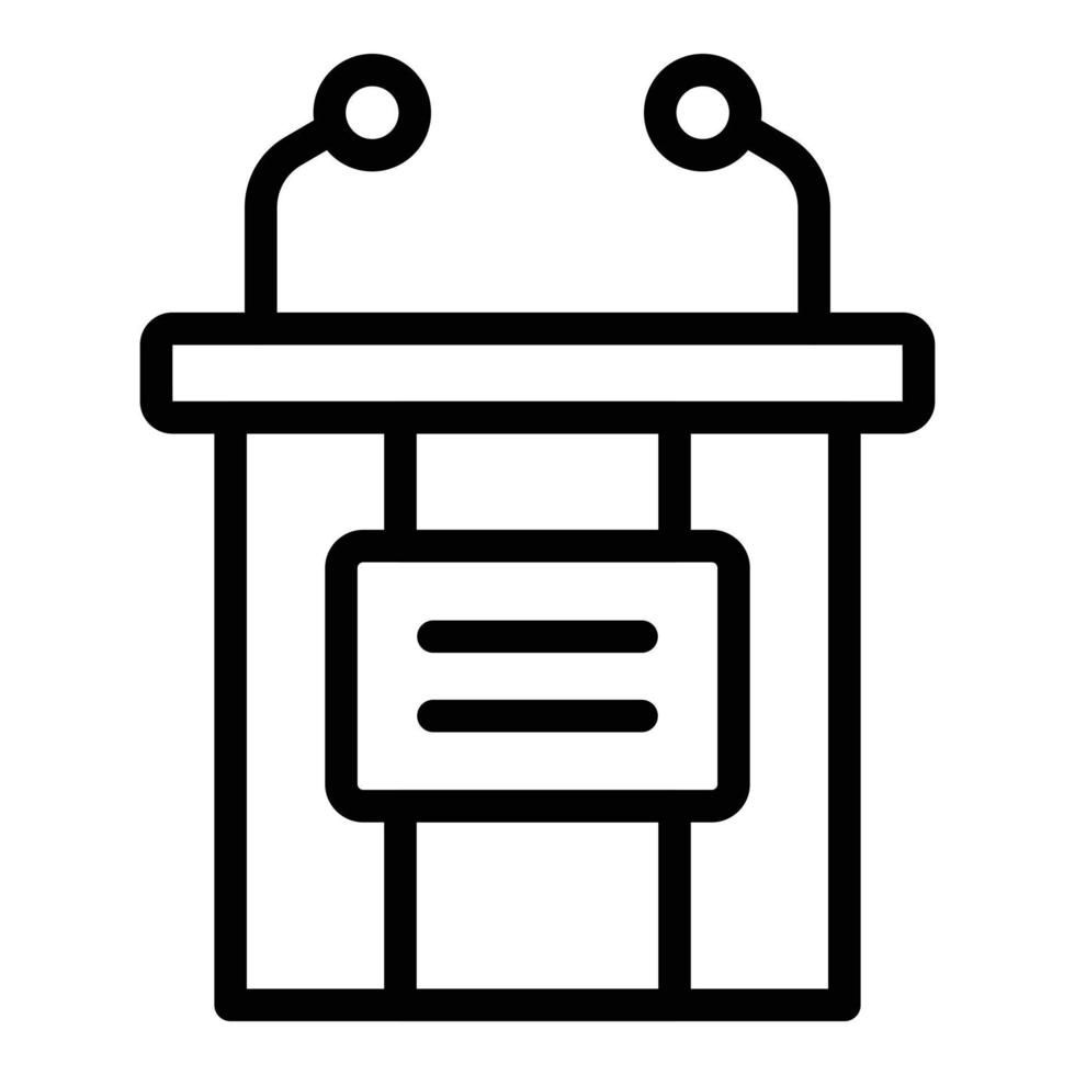 Speaker tribune icon outline vector. Podium speech vector