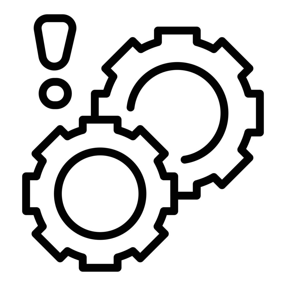 Gear error icon outline vector. Lost connection vector