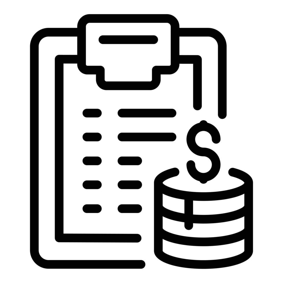 Money clipboard icon outline vector. Passive income vector