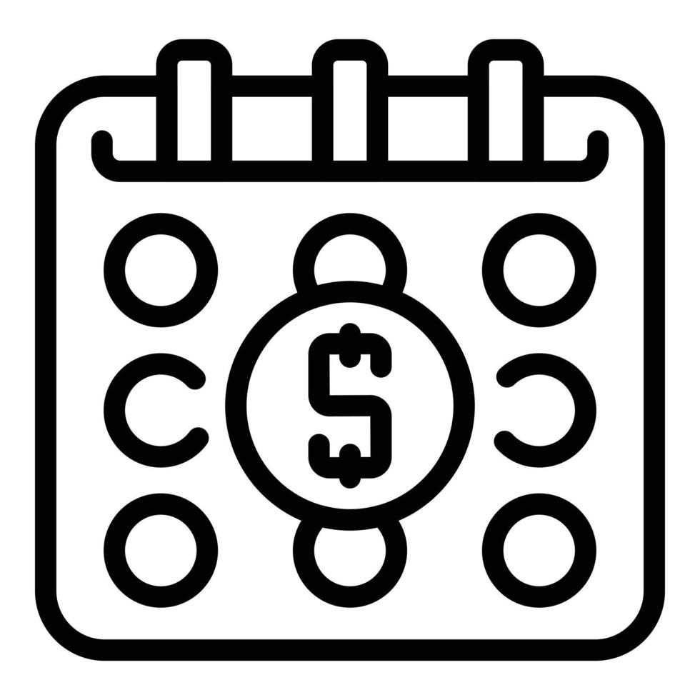 Calendar money income icon outline vector. Passive business vector