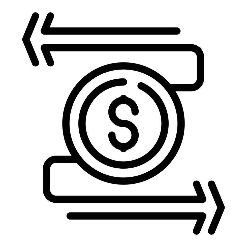 Money exchange icon outline vector. Passive income vector