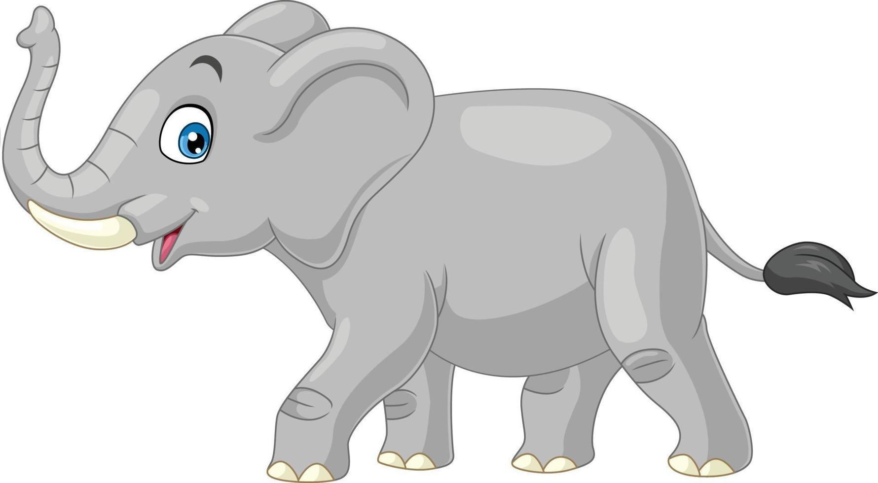 Cartoon elephant isolated on white background vector