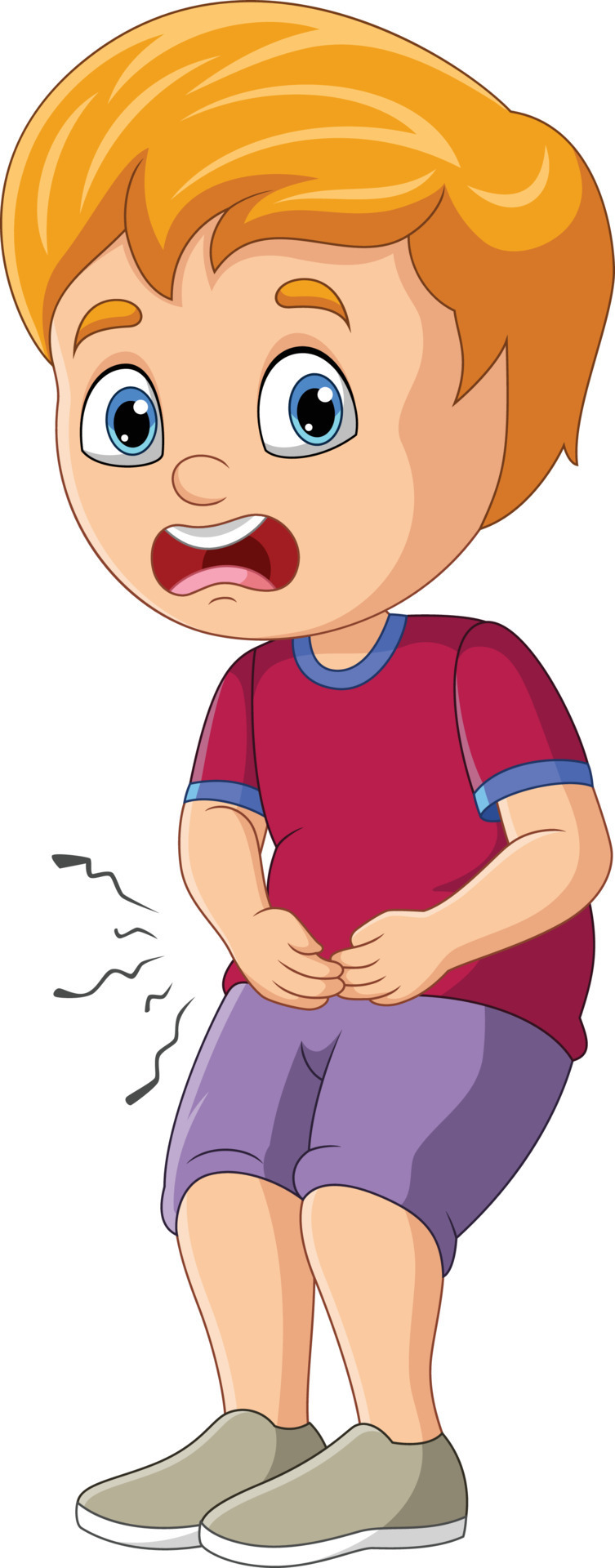 Cartoon little boy stomach ache 15219762 Vector Art at Vecteezy