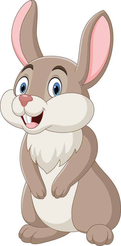 Cartoon funny rabbit on white background vector