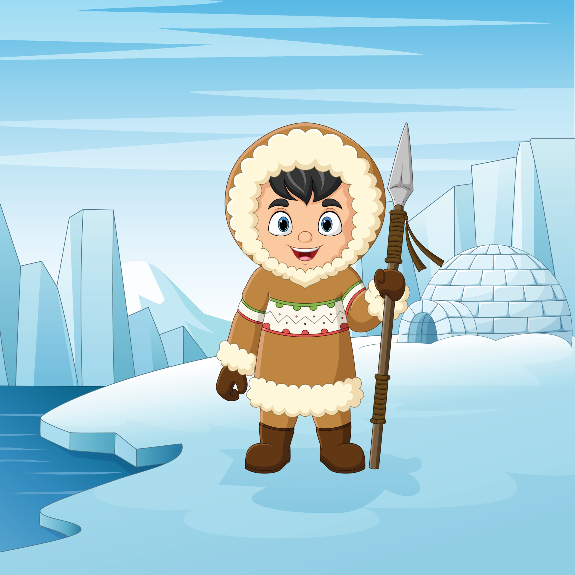 Cartoon little eskimo kid of north pole background 15219833 Vector Art at Vecteezy Cartoon little eskimo kid of north pole background 15219833 Vector Art at Vecteezy