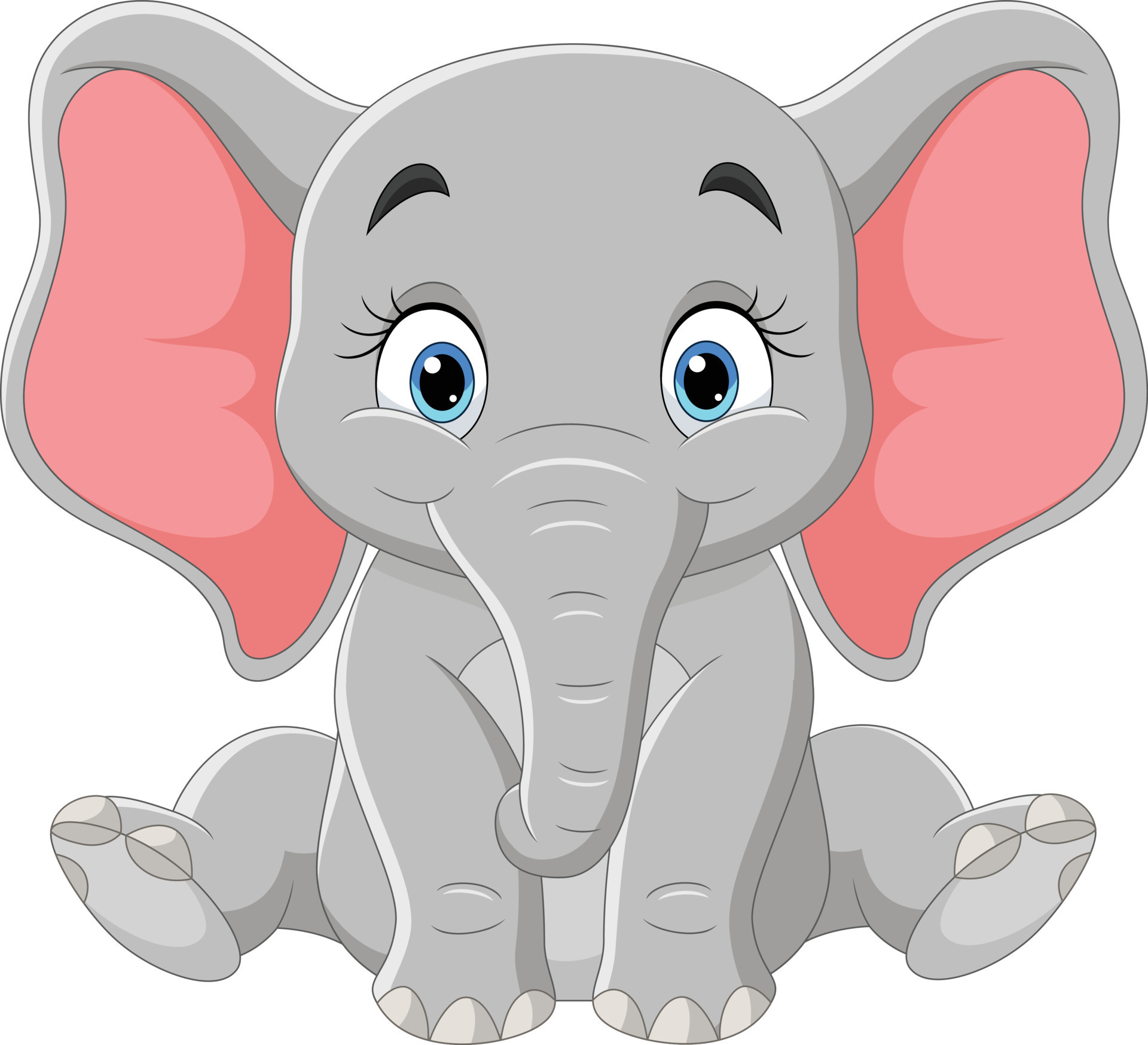 Cartoon happy baby elephant sitting 15219840 Vector Art at Vecteezy