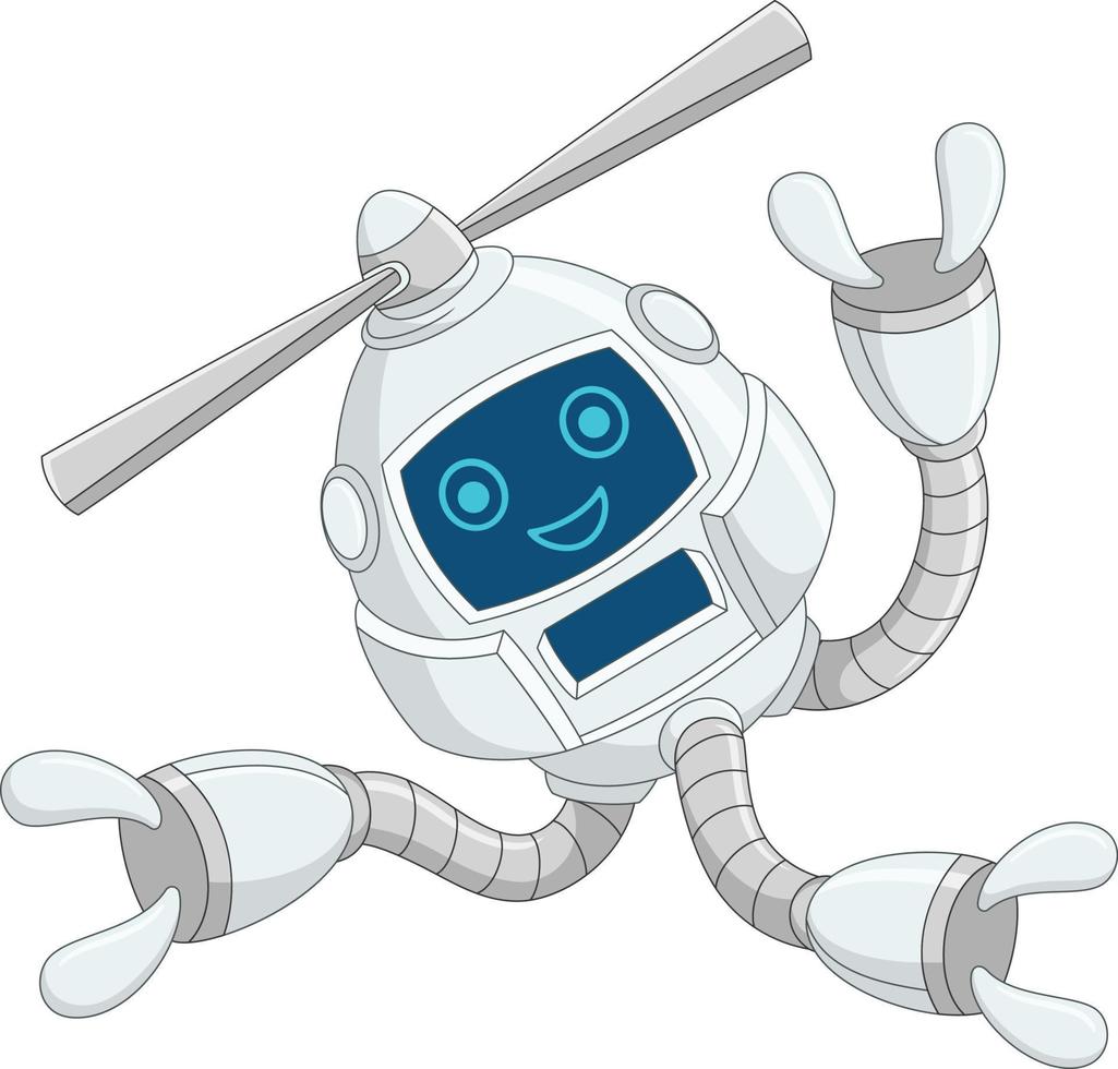 Cute robot drone on white background vector