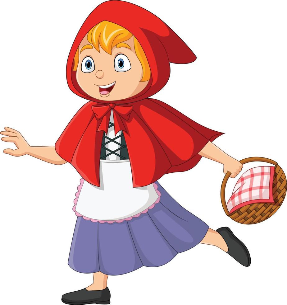 Cartoon Happy Little Red Riding Hood 15219862 Vector Art At Vecteezy