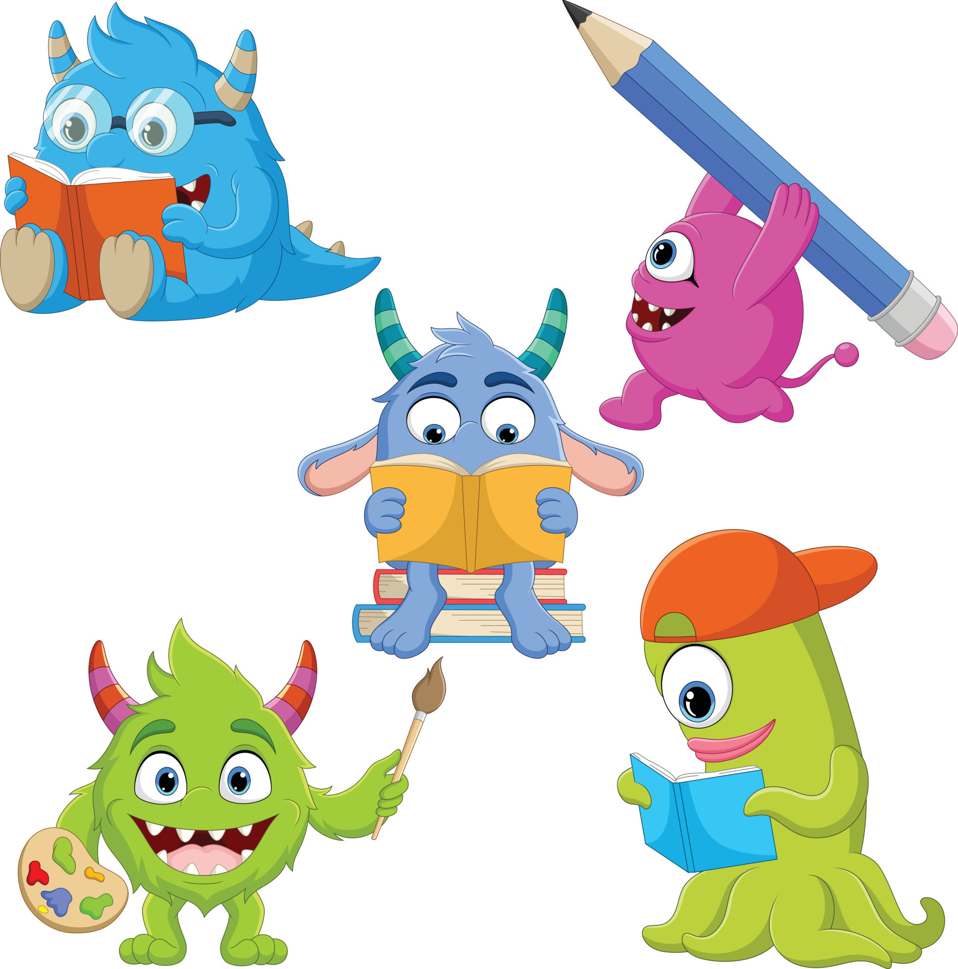 Cute monster school cartoon collection 15219897 Vector Art at Vecteezy Cute monster school cartoon collection 15219897 Vector Art at Vecteezy