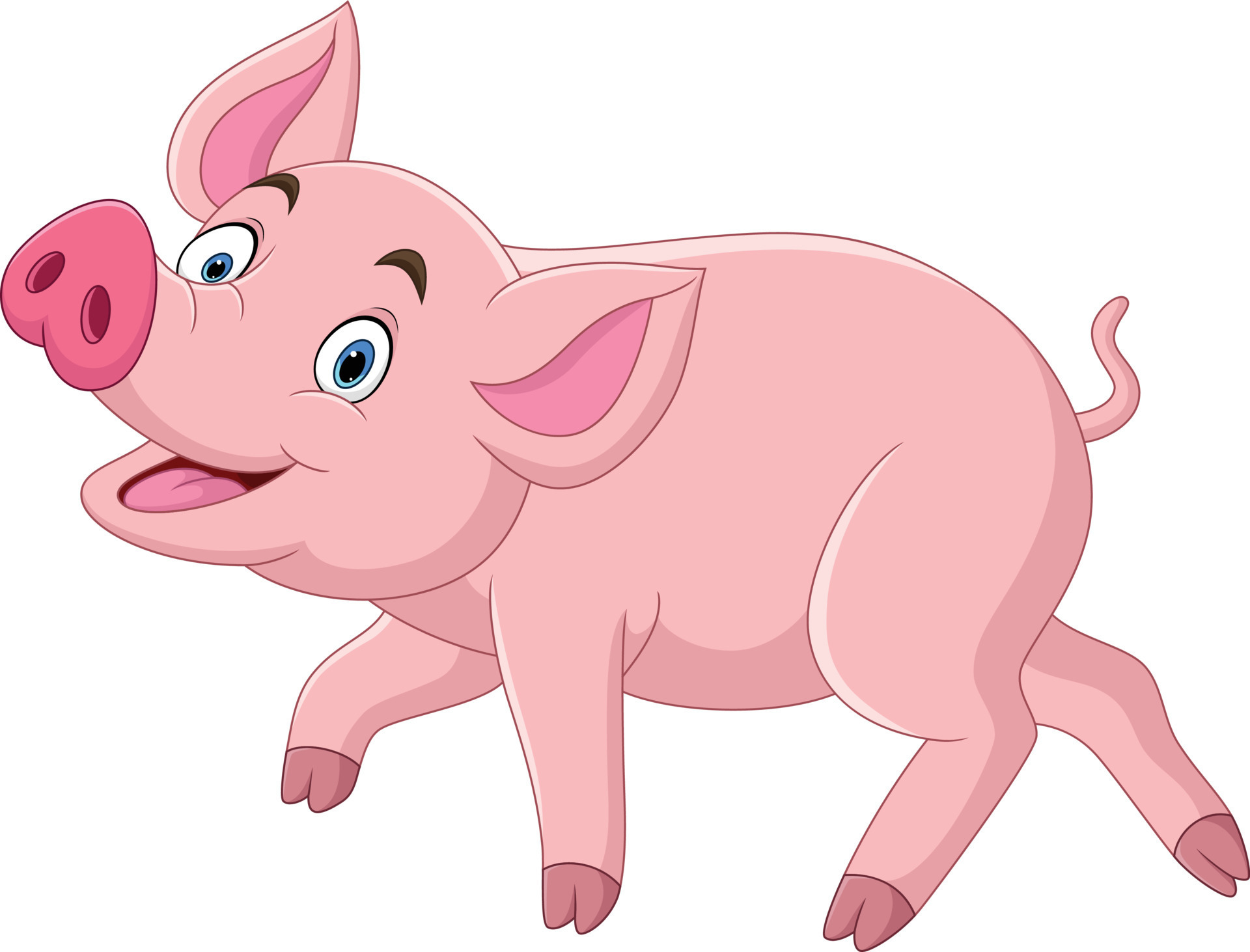 Cartoon funny pig on white background 15219905 Vector Art at Vecteezy Cartoon funny pig on white background 15219905 Vector Art at Vecteezy