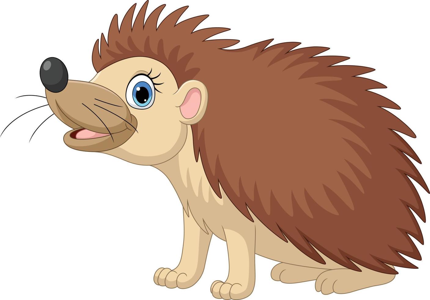Cartoon happy hedgehog on white background vector