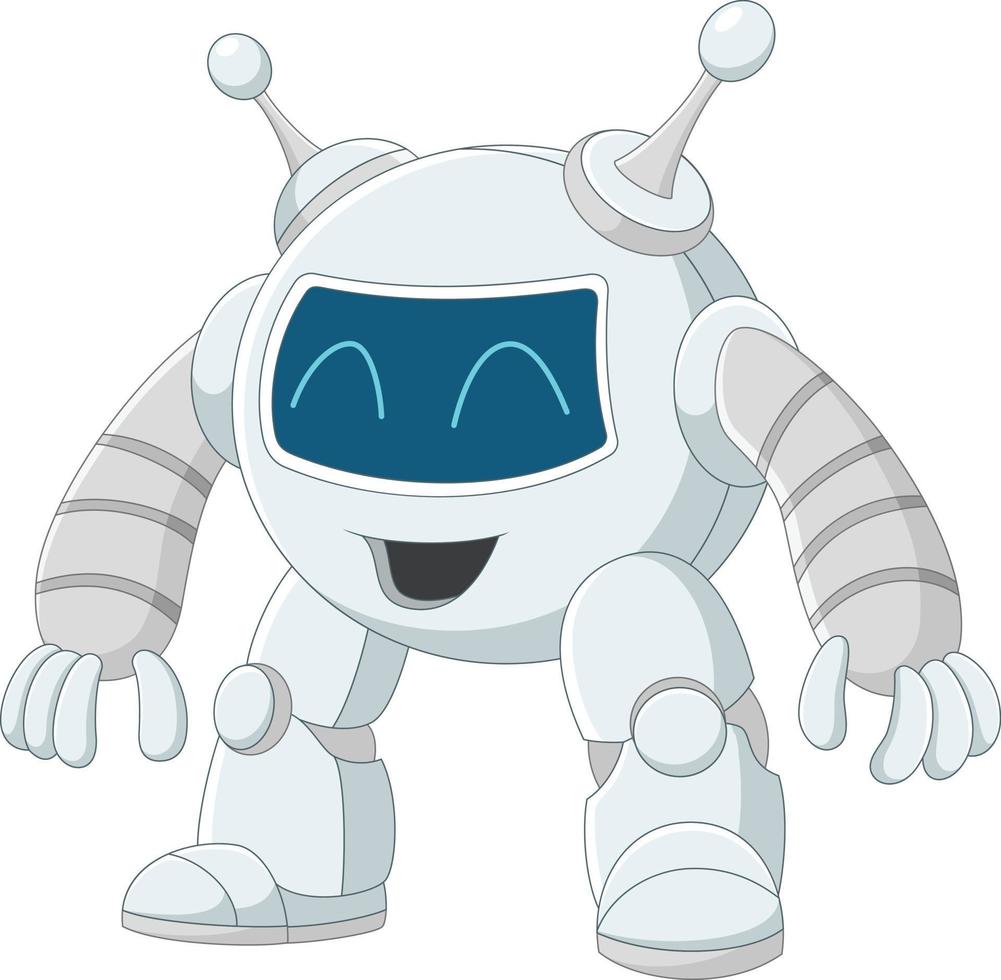 Cute robot cartoon on a white background vector