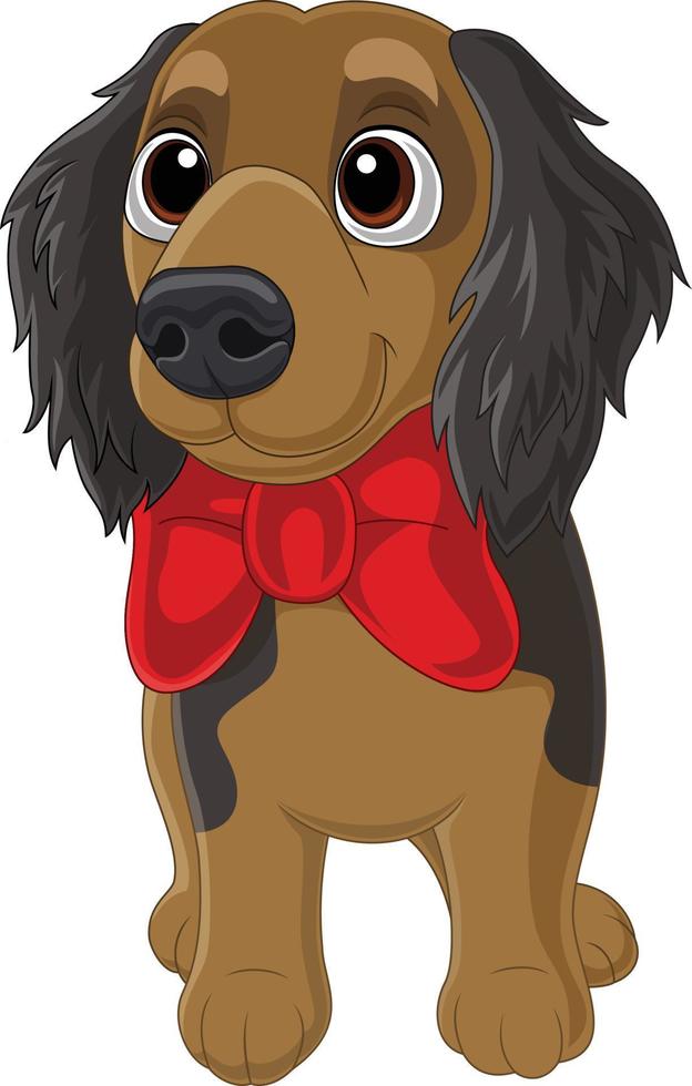 Cavalier king charles spaniel with red bow tie vector