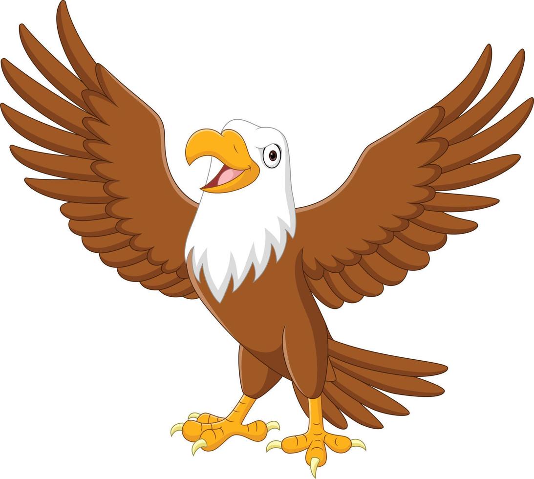 Cartoon eagle on white background vector