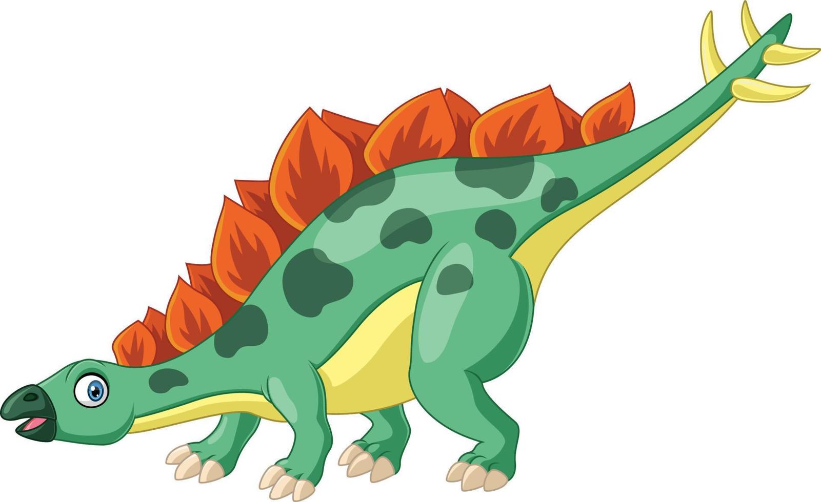 Cartoon stegosaurus on white background vector