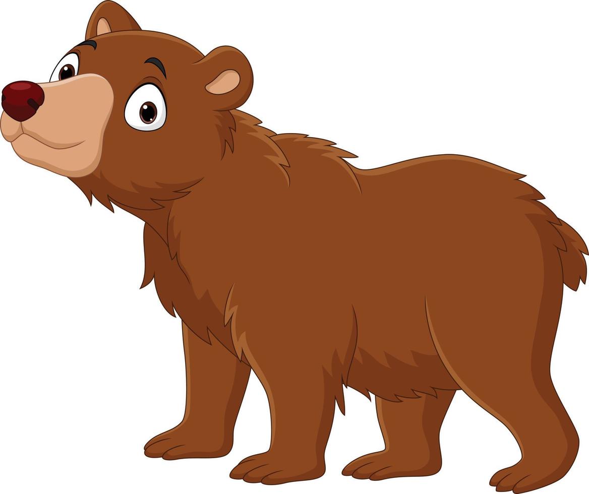 Cartoon cute big bear walking vector