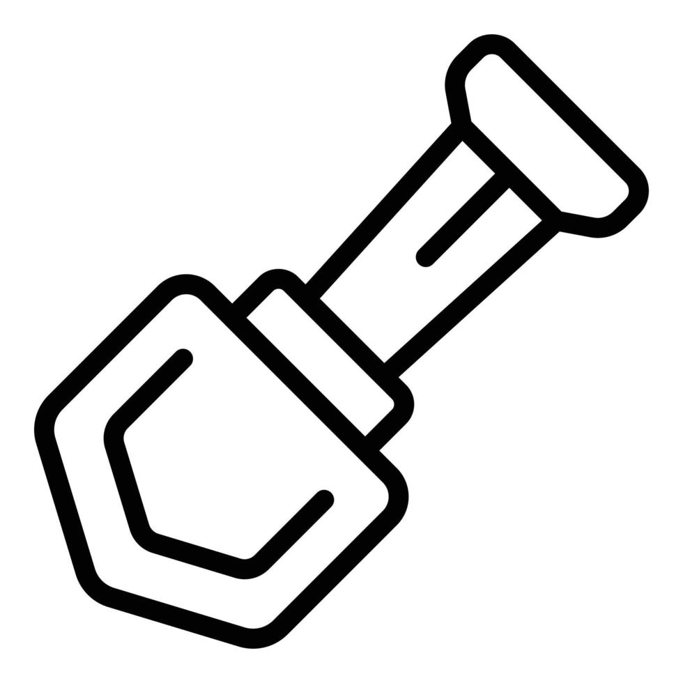 Mine shovel icon outline vector. Golden stone vector