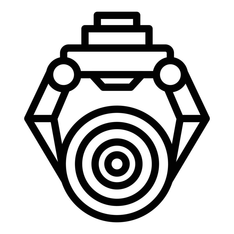 Robot arm wood icon outline vector. Work factory vector