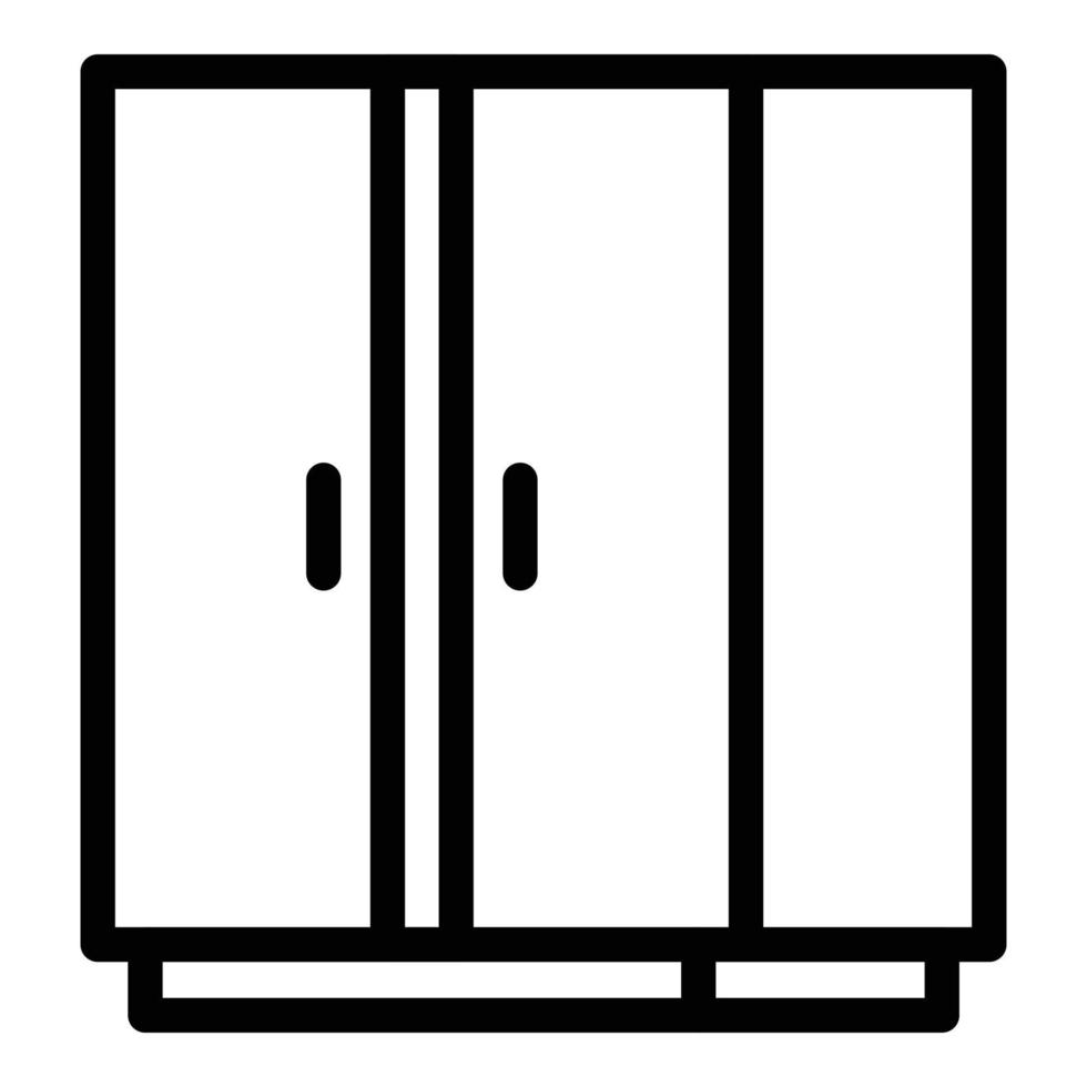 Wood wardrobe icon outline vector. Work factory vector