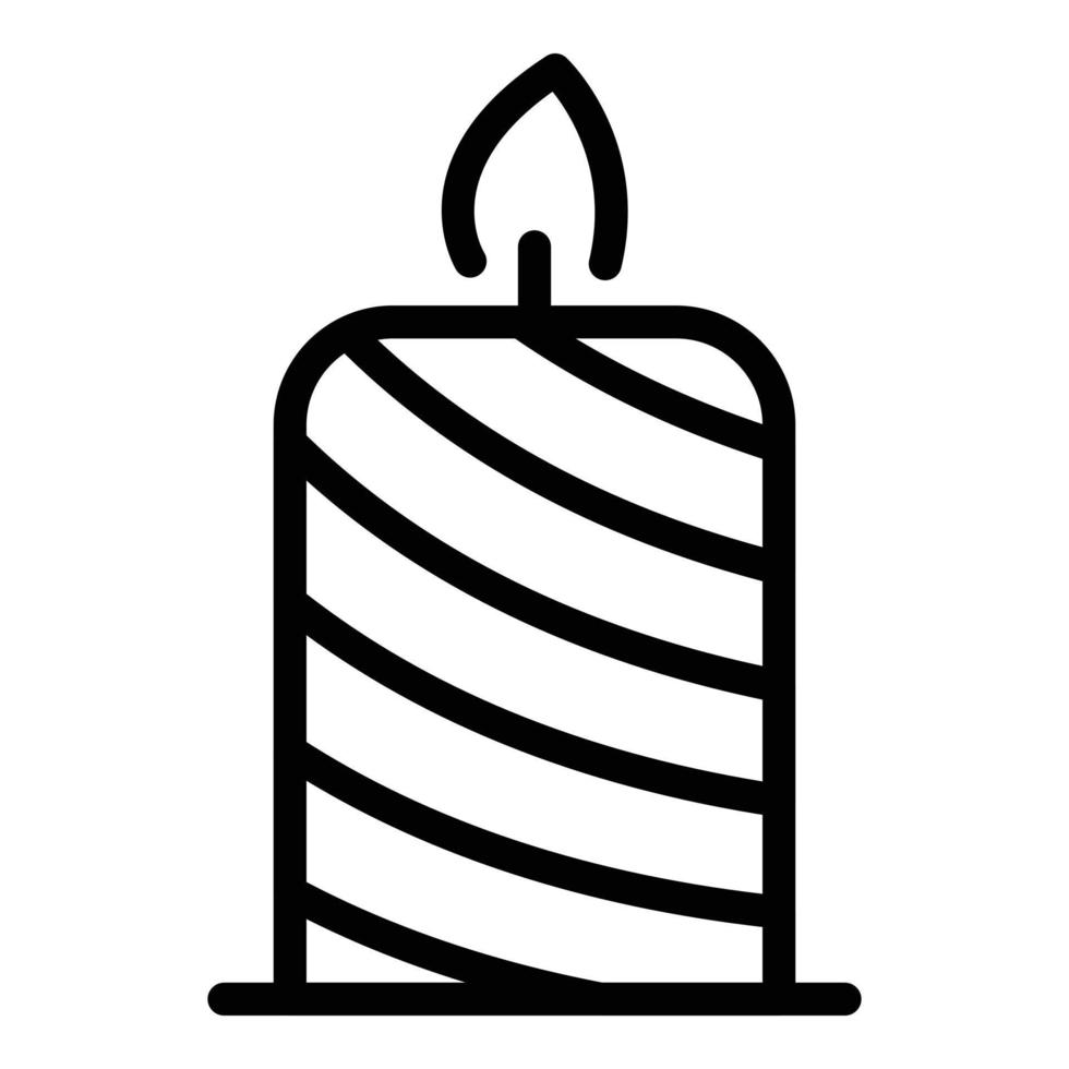 Striped candle icon outline vector. Craft class vector