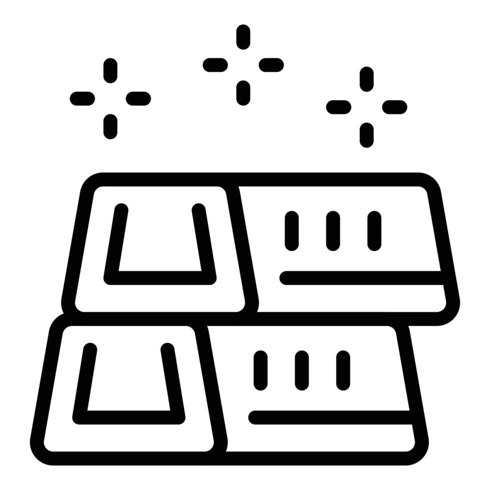 Gold bar icon outline vector. Mine game vector