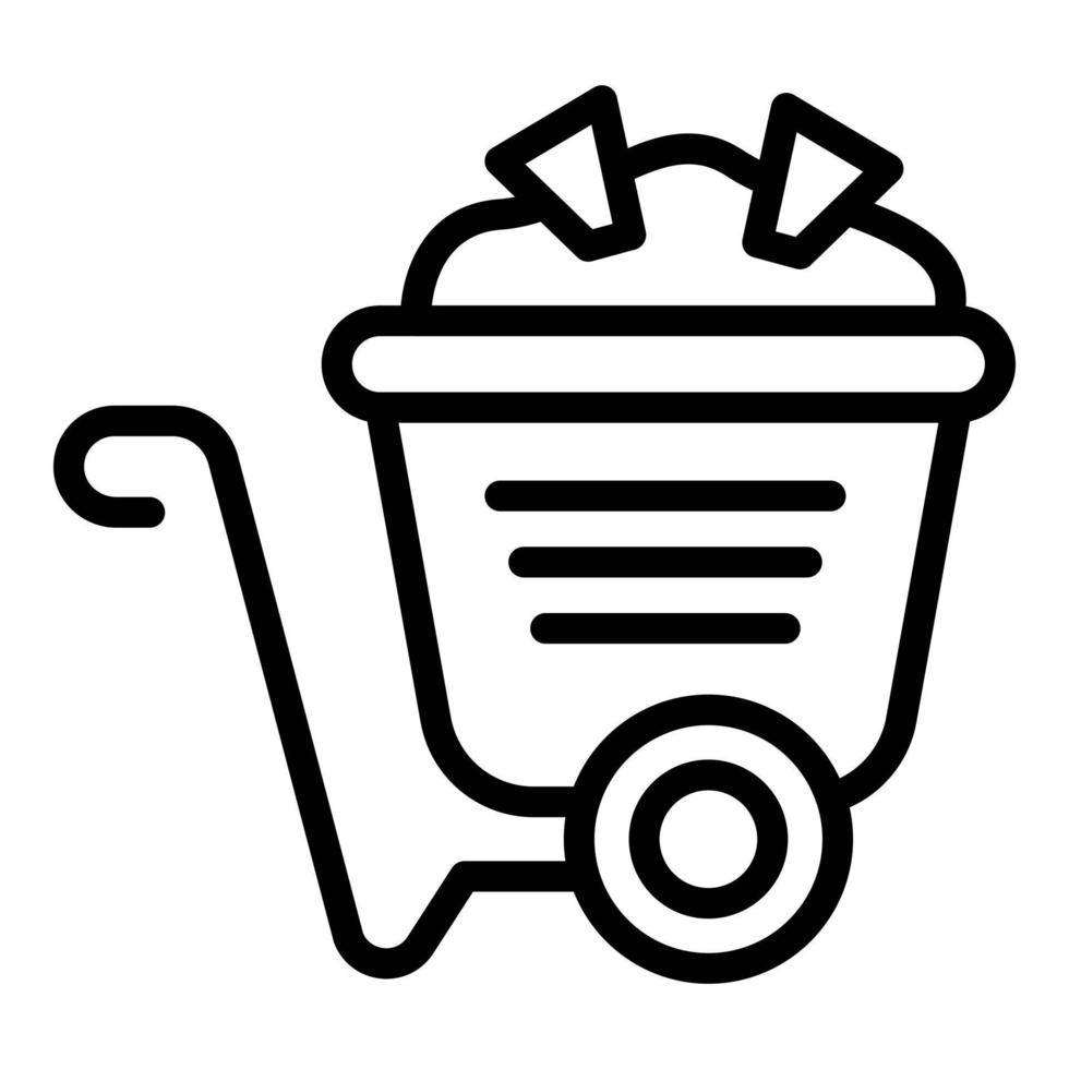 Coal cart icon outline vector. Gold mine vector