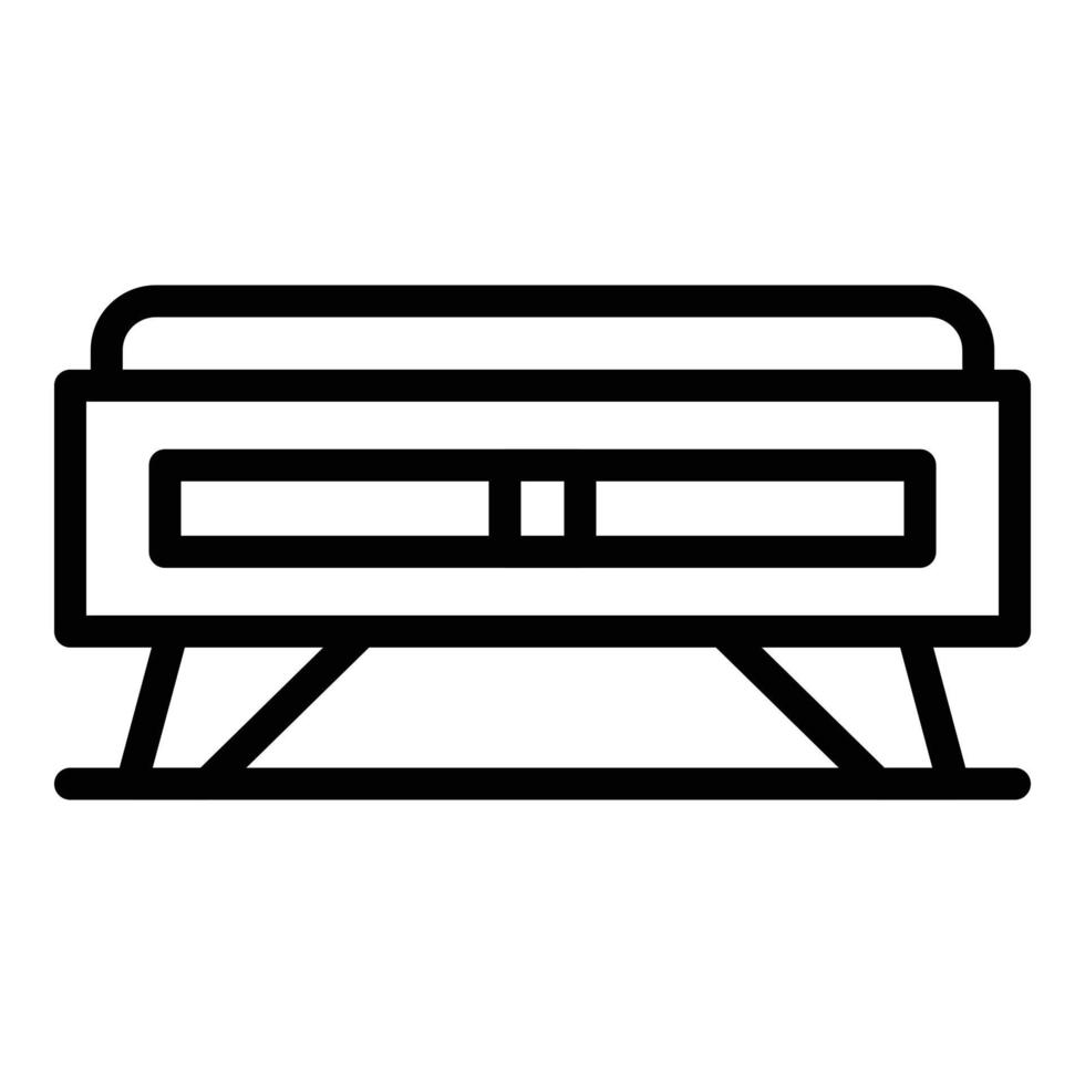 vector de contorno de icono de mesa de madera. trabajador de planta