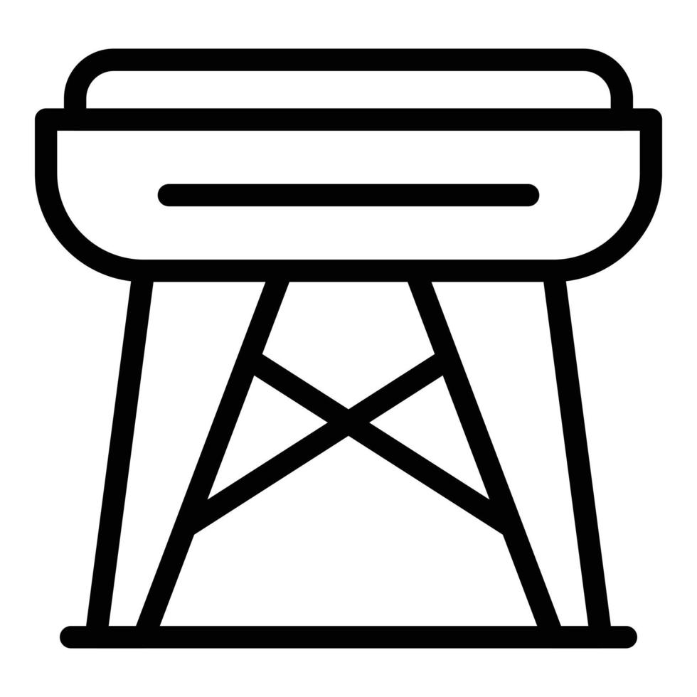 vector de contorno de icono de mesa de cocina. fábrica de trabajo