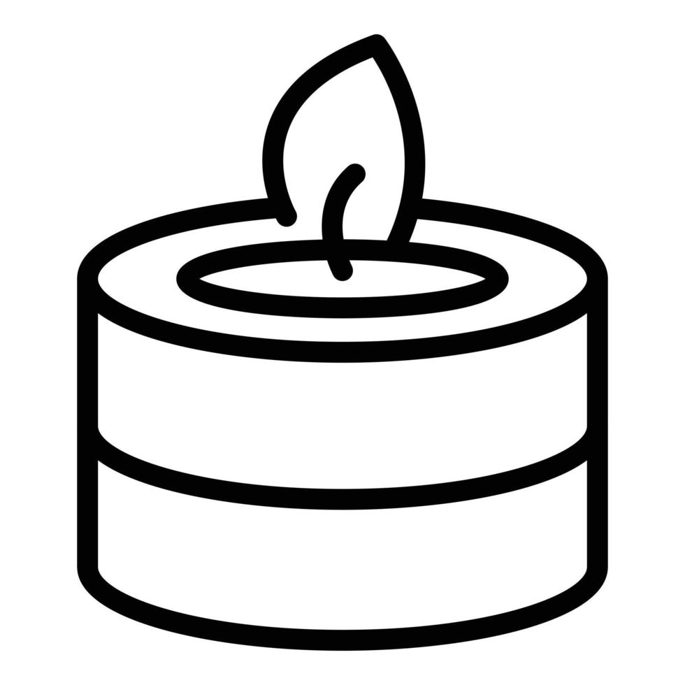 Small candle icon outline vector. Class craft vector