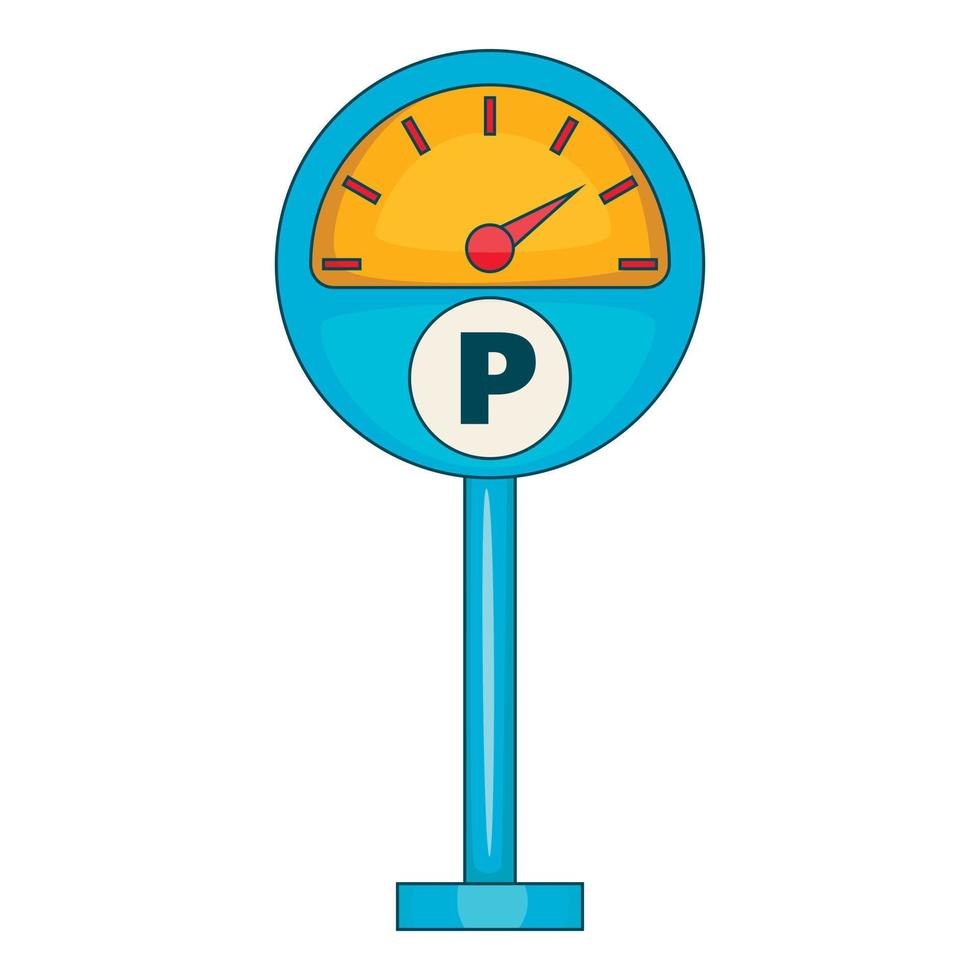 Parking meter icon, cartoon style vector