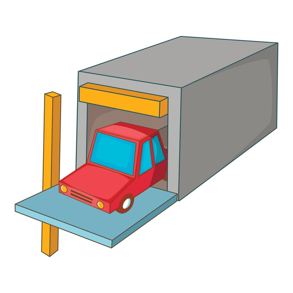 icono de garaje de coche, estilo de dibujos animados vector