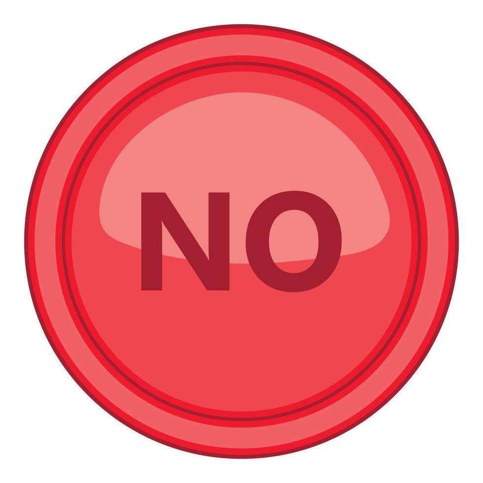 Yes red circle button icon, cartoon style vector