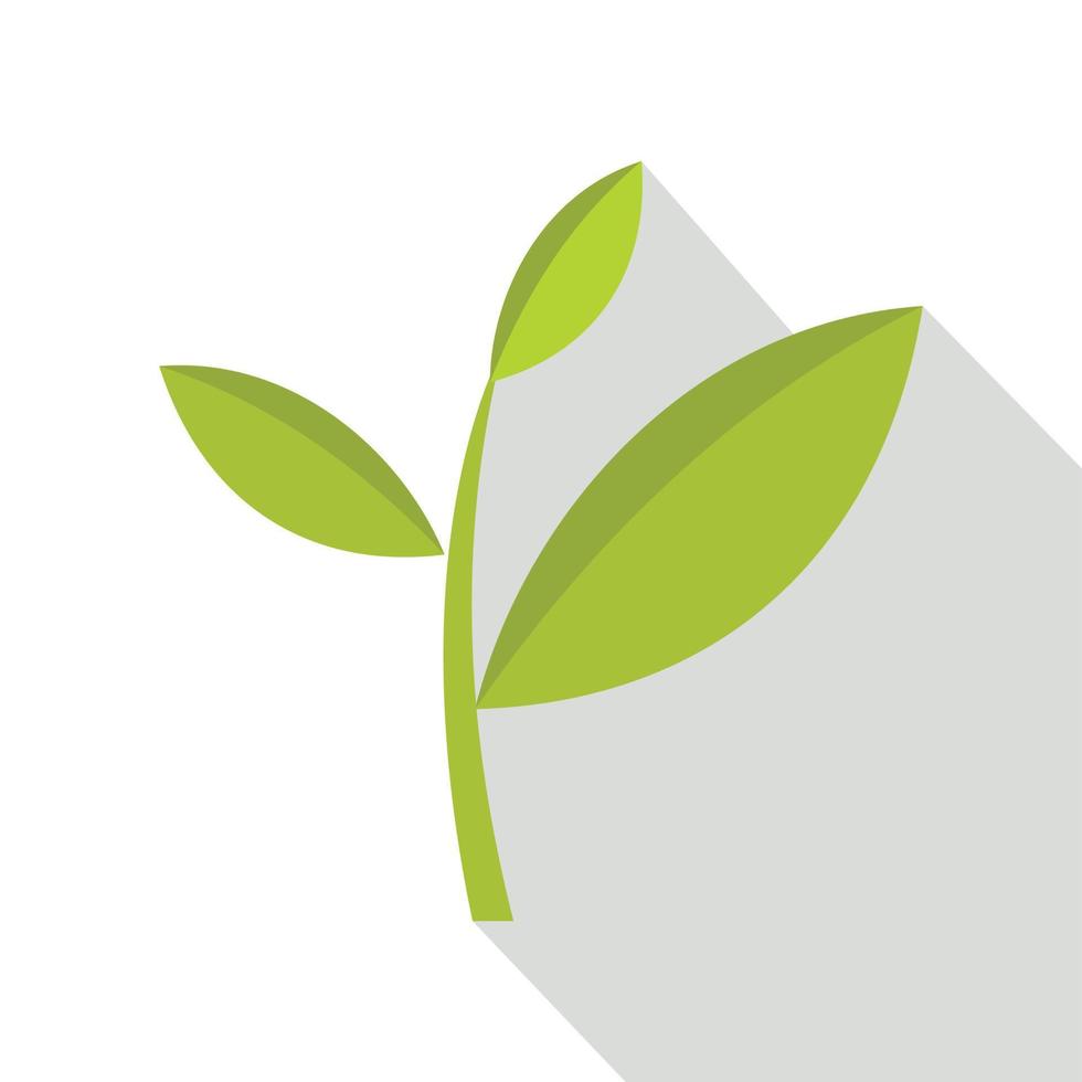 Tea plant icon, flat style vector