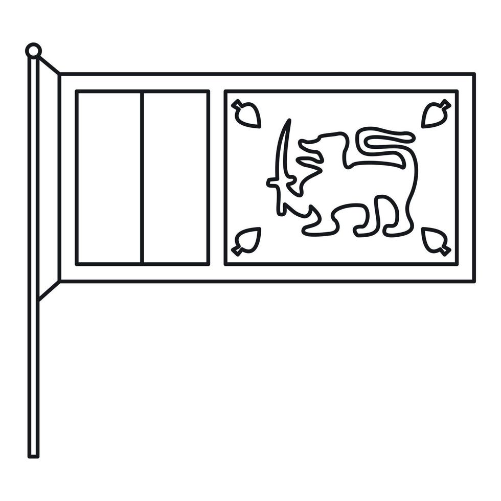 Sri Lanka flag icon, outline style vector