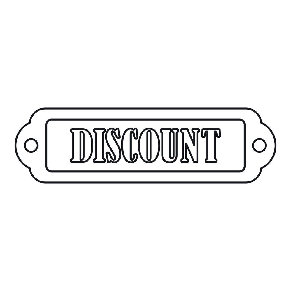 Discount rectangle label icon, outline style vector