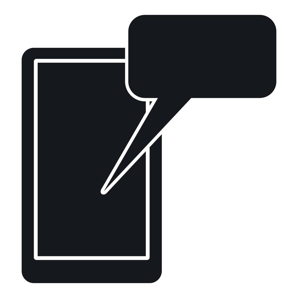Mobile chatting icon, simple style vector