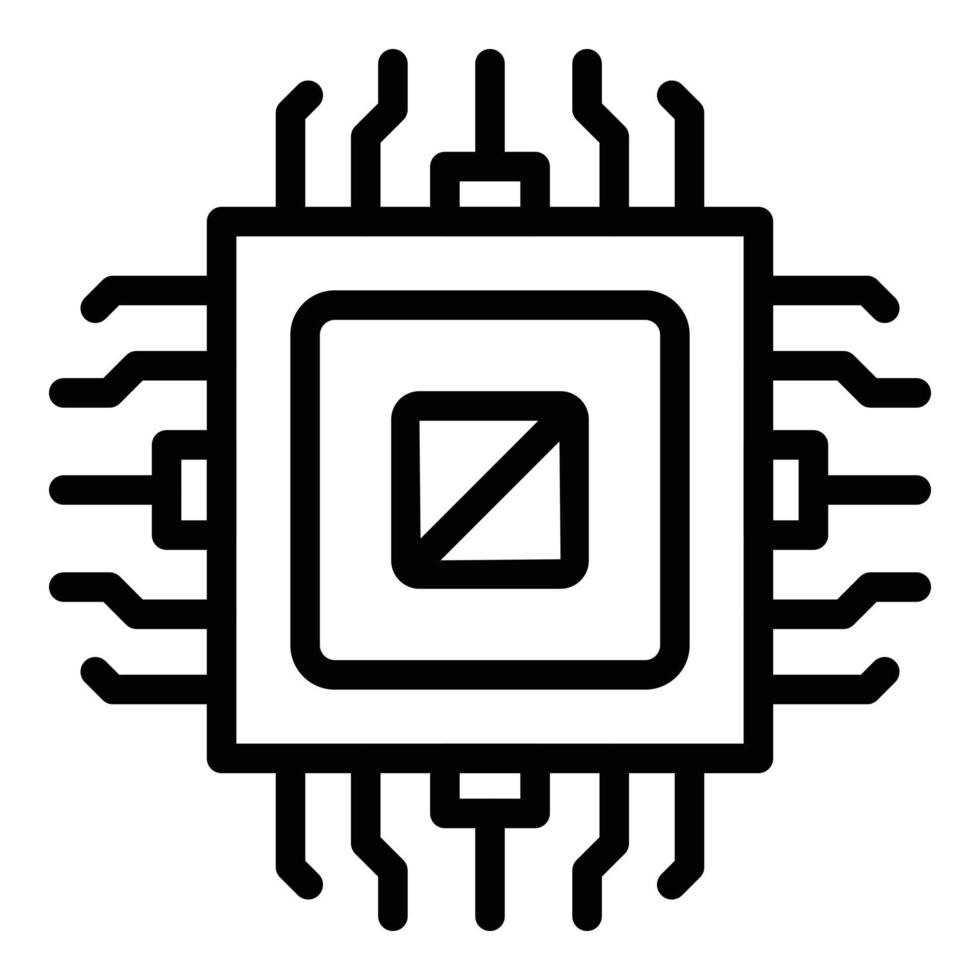 Software processor icon outline vector. Build process vector