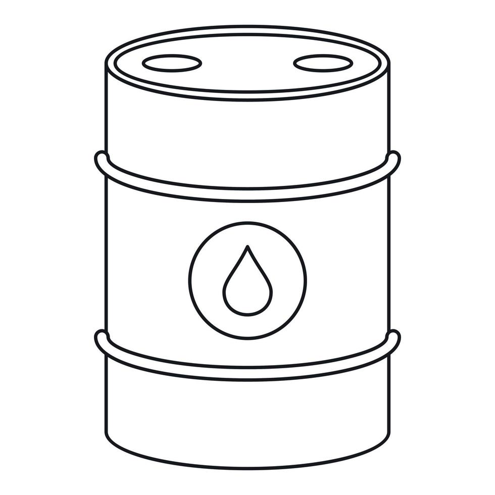 icono de barril de petróleo, estilo de contorno vector