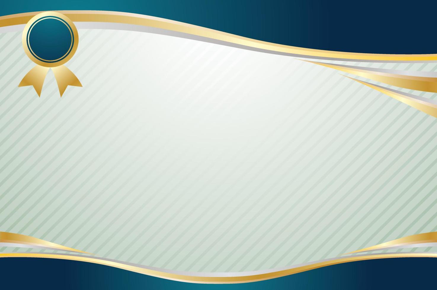 Stylish Blue and golden certificate template design vector
