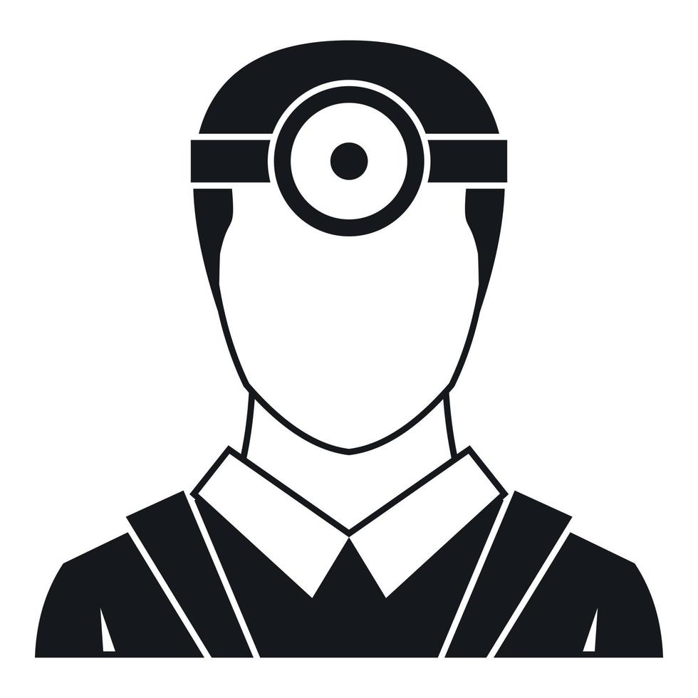 Ophthalmologist with head mirror icon simple style vector