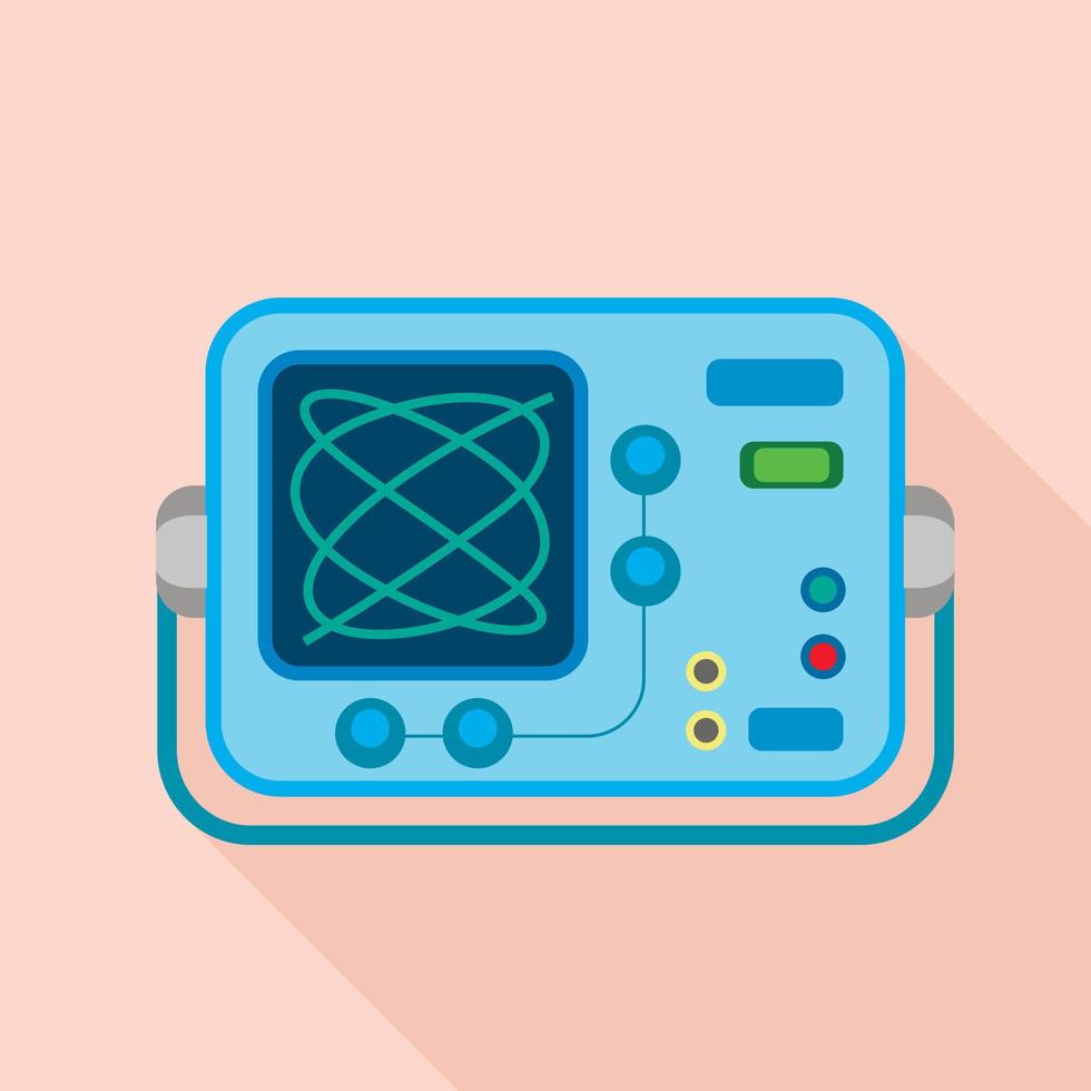 Oscilloscope icon, flat style vector