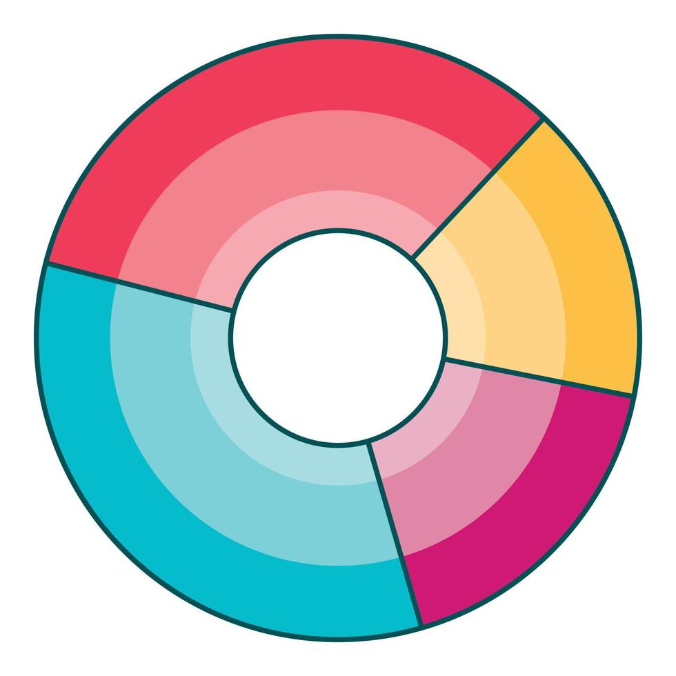 Pie chart icon, cartoon style vector