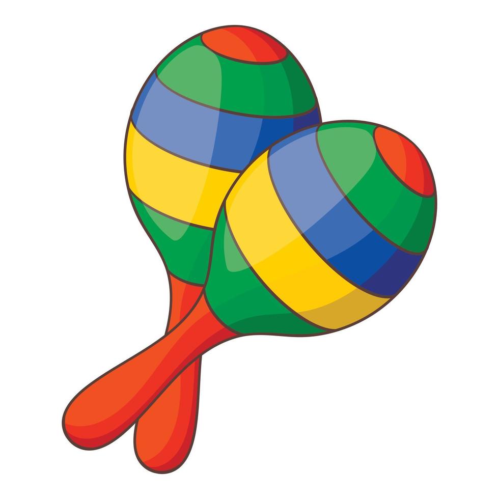 Maracas icon, cartoon style vector