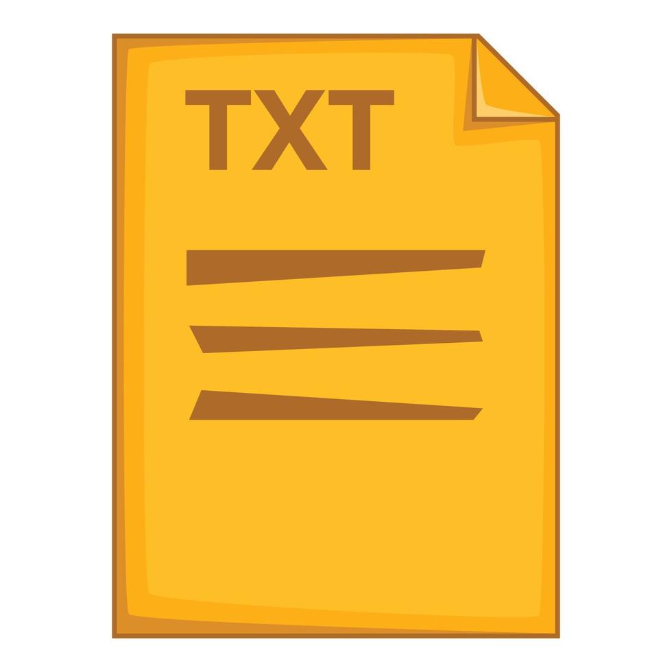 icono de archivo txt, estilo de dibujos animados vector