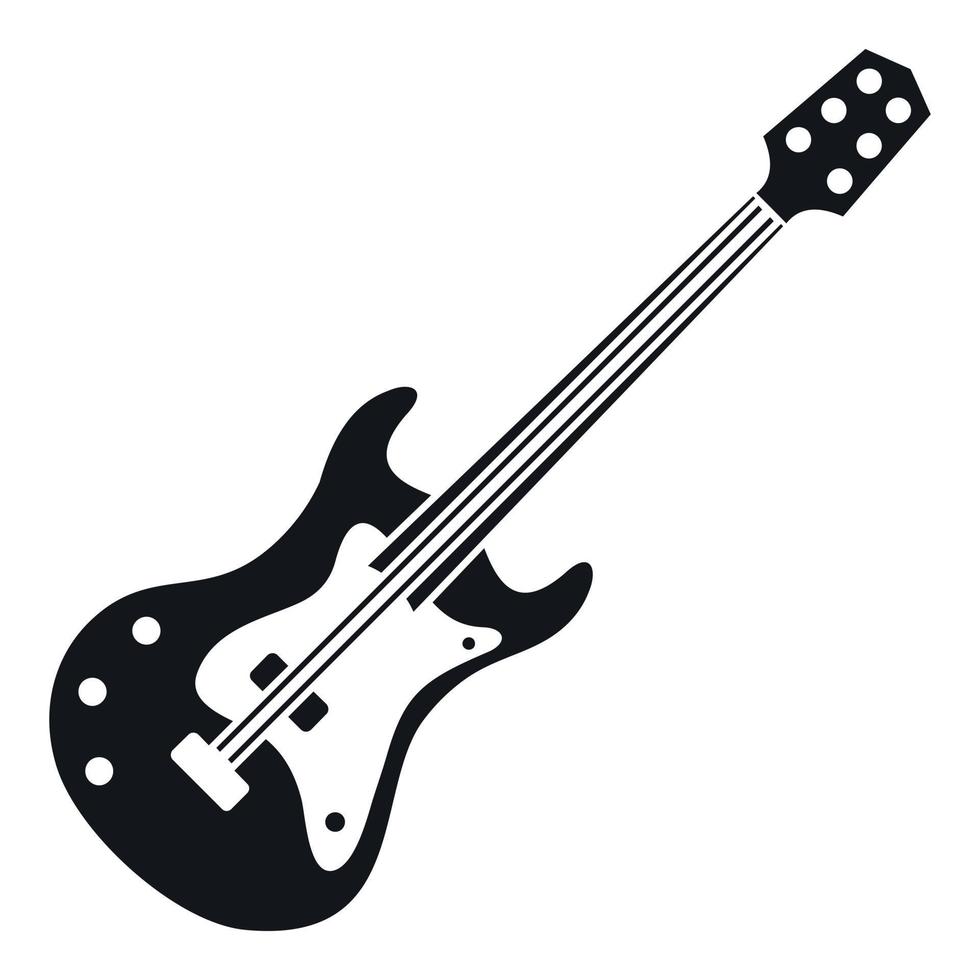 Classical electric guitar icon, simple style vector