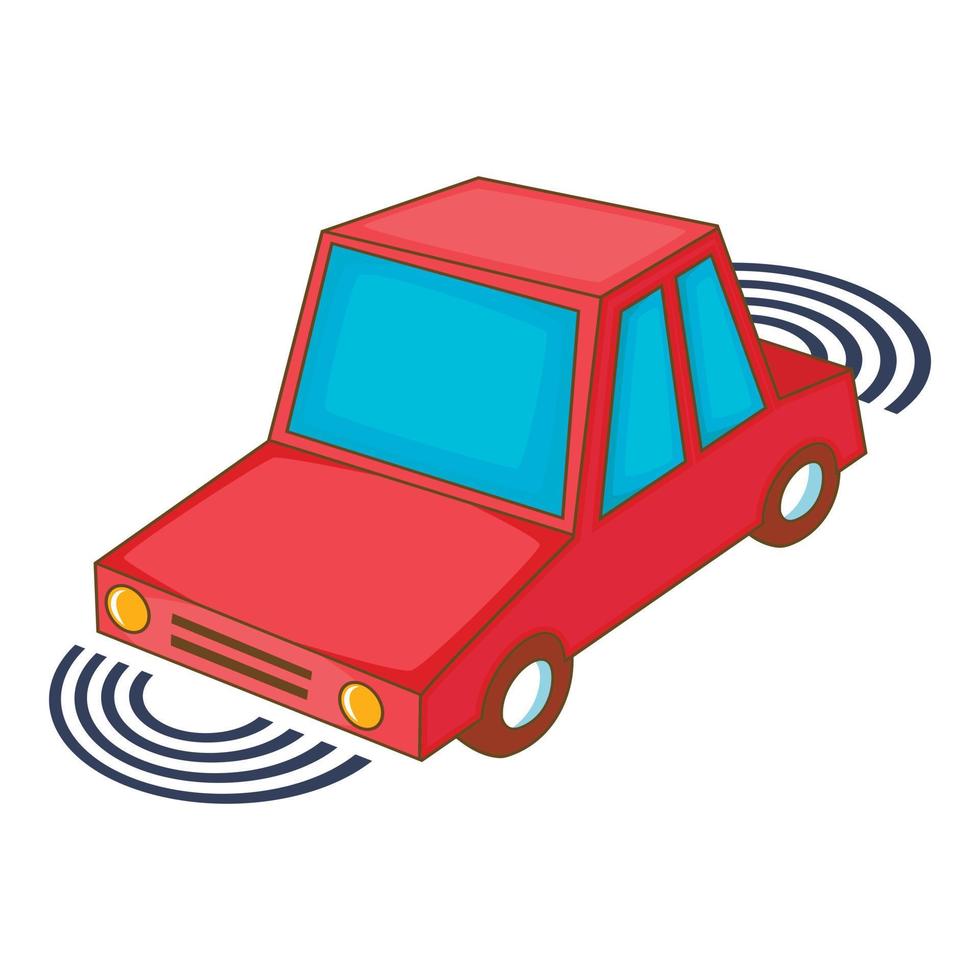 Parking assist system icon, cartoon style vector