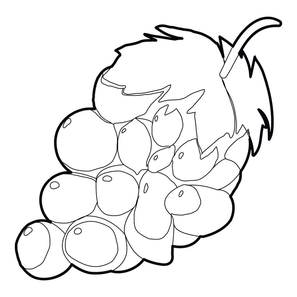 Grape icon, outline style vector